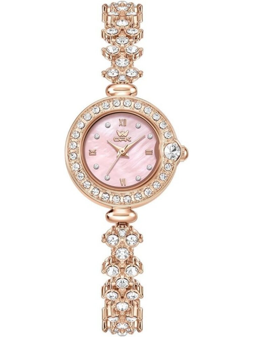 Luxury Waterproof Diamond Watch - Women's Rose Gold/Silver/Pink Bracelet Style